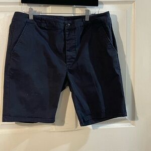 Men's Navy Flat Front Shorts